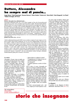 Dottore, Alessandro ha sempre mal di pancia&hellip;