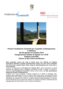 Premio Fondazione Cominelli per il gioiello contemporaneo V