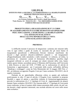 PROGETTO CORSI I.RI.FO.R 2014 2015