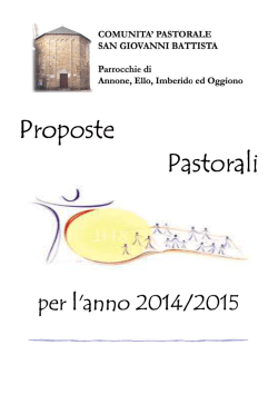 PROPOSTE PASTORALI ed il CALENDARIO