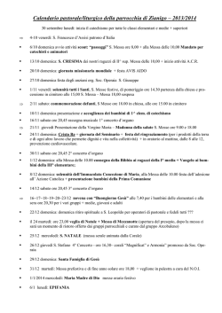 Calendario pastorale/liturgico della parrocchia di Zianigo &ndash; 2013/2014