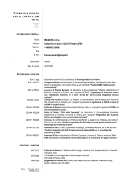 cv Manara 032014 ita - Citt&agrave; della Speranza