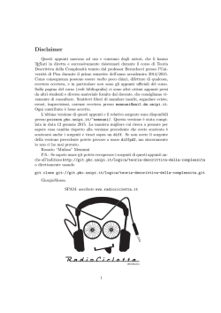 Disclaimer - Home page degli studenti di Matematica