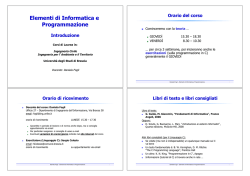 Elementi di Informatica e Programmazione - Ingegneria