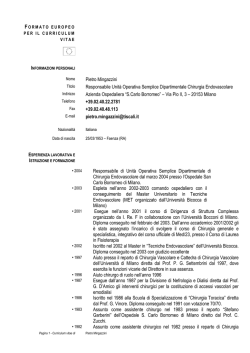 Curriculum vitae - Ospedale San Carlo Borromeo