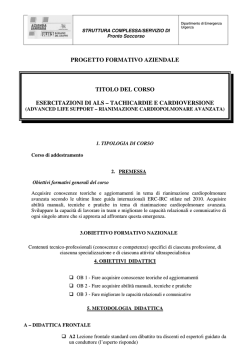 progetto formativo aziendale titolo del corso esercitazioni di als