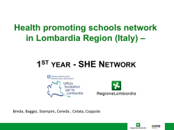 Health promoting schools network in Lombardia Region (Italy