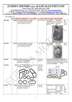 Scambiatori di Calore al Filtro Olio Motore (2014