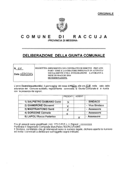 DELIBERAZIONE DELLA GIUNTA COMUNALE