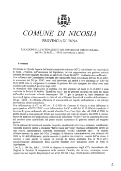 Relazione affidamento servizio igiene urbana