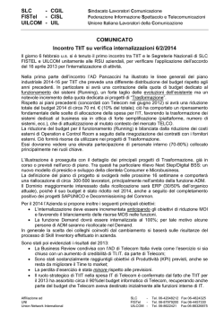 TIIT comunicato unitario