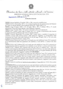 Decreto Direttoriale 20 ottobre 2014 (FUS Circhi e Spettacolo