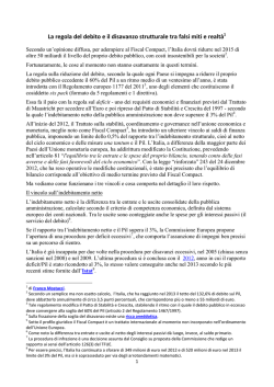 La regola del debito e il disavanzo strutturale tra