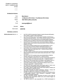Curriculum vitae Consigliere - Negrati Mara