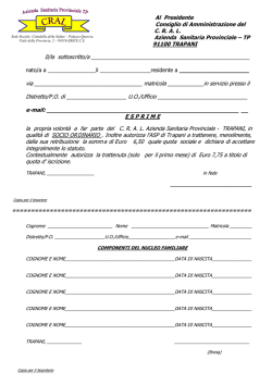 Modulo di iscrizione - CRAL ASP di Trapani