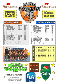BCnews 26.10.14 - Basket Canegrate