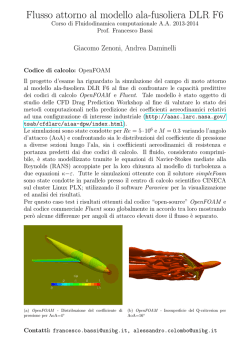 Flusso attorno al modello ala