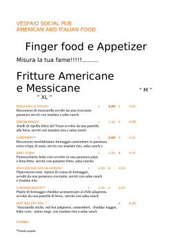 Il nostro men&ugrave; - Vespaio Social Pub