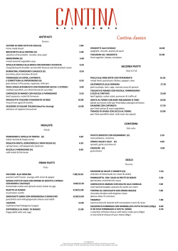 ANTIPASTI Starters INSALATE Salads PRIMI