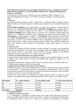 Estratto di patto parasociale avente ad oggetto azioni di Enervit SpA