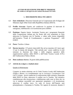 Avviso completo - Cooperazione Italiana allo Sviluppo