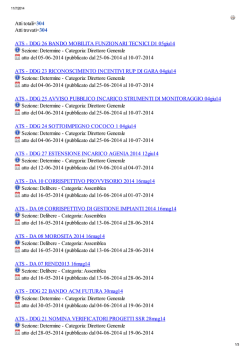 Atti totali=304 Atti trovati=304 ATS - DDG 26