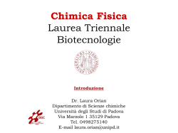 Chimica Fisica Biotec 1 2014 - Dipartimento di Scienze Chimiche