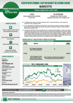 ceRtiFicate BonuS cap Su BaSKet di azioni luSSo
