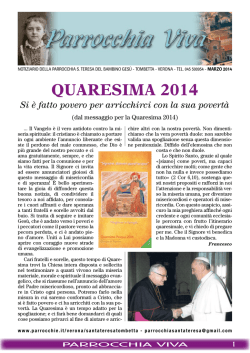 Parrocchia Viva - Quaresima 2014
