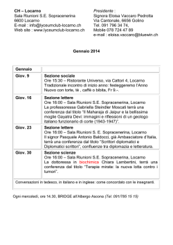CH &ndash; Locarno Sala Riunioni S.E. Sopracenerina 6600 Locarno E