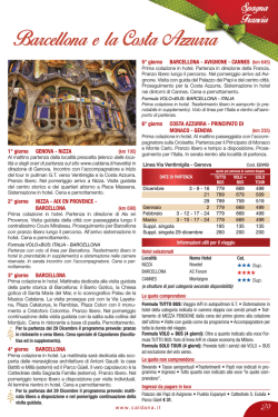 1&deg; giorno GENOVA - NIZZA 2&deg; giorno NIZZA - AIX EN