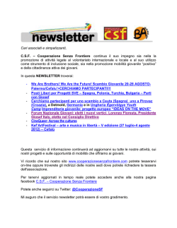 Cari associati e simpatizzanti, CSF