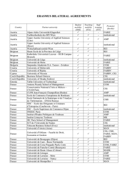 ERASMUS BILATERAL AGREEMENTS