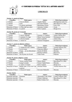 I premiati al IV Concorso - Parrocchia S. Antonio abate
