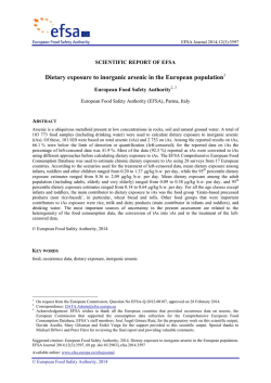 Dietary exposure to inorganic arsenic in the - EFSA