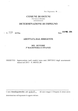 COMUNE DI OSTUNI DETERMINAZIONE DI IMPEGNO