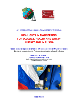 highlights in engineering for ecology, health and safety in italy and