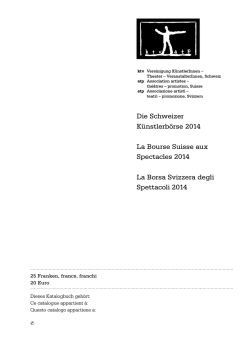 Katalog Schweizer Künstlerbörse 2014