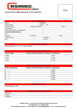 DATI ANAGRAFICI Nome Cognome Codice Fiscale Sesso F   M