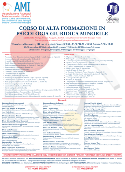 Corso di alta formazione in PsiCologia giuridiCa