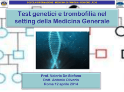 Test genetici e trombofilia nel setting della Medicina Generale