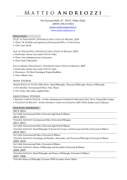 Curriculum Vitae - Matteo Andreozzi