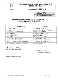 programmazione didattico-educativa del consiglio di classe