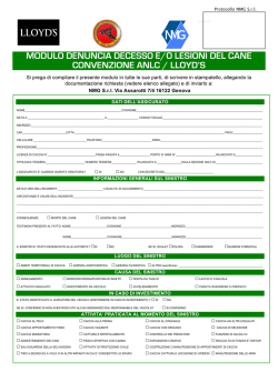 MODULO DENUNCIA DECESSO E/O LESIONI DEL CANE