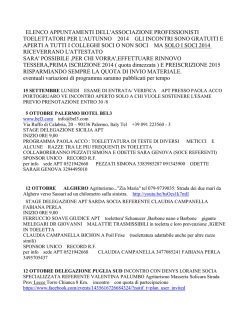 Calendario dei prossimi stage A.P.T.