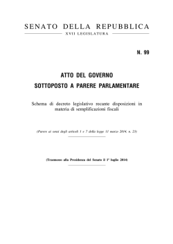 A.G.99 Schema di decreto legislativo recante disposizioni in materia