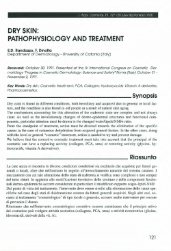 DRY SKIN: PATHOPHYSIOLOGY ANO TREATMENT Synopsis