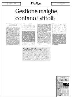 Gestione malghe, ano 1 &laquo;titoli&raquo;