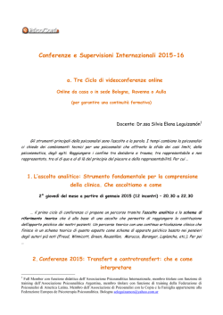Programma Supervisioni e conferenze 2015