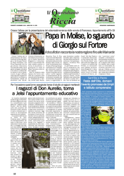 Papa in Molise, lo sguar apa in Molise, lo sguar apa in Molise, lo